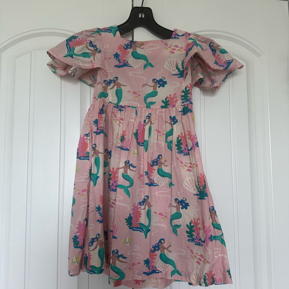 Mini Boden dress pink mermaid dress size 6-7 girls dress like new half price